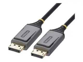 StarTech - DisplayPort-kabel - DisplayPort (hann) låst til DisplayPort (hann) låst DisplayPort 1.4 - 25 m - Active Optical Cable (AOC), hybrid, plenum-vurdert, 8K 60Hz støtte, opptil 32,4 Gbps-datahastighet, Enretnings - svart