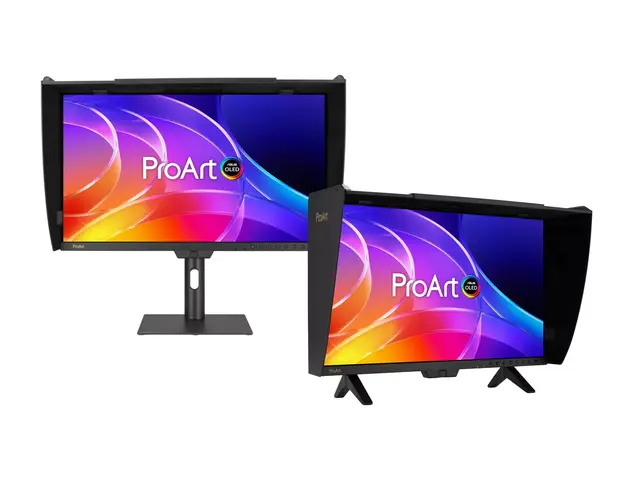 ASUS ProArt PA27USD - OLED-skjerm - USB - 27" (26.5" synlig) 3840 x 2160 4K @ 240 Hz - 1000 cd/m² - 1500000:1 - HDR10 - 0.1 ms - 2xThunderbolt 4, 2xHDMI, DisplayPort, 12G-SDI - høyttalere - svart 