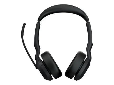 Jabra Evolve2 55 MS Stereo - Hodesett on-ear - Bluetooth - tr&#229;dl&#248;s - aktiv st&#248;ydemping - USB-C - svart - med ladestativ - Zoom Certified, Cisco Webex Certified, Optimized for Microsoft Teams, Alcatel-Lucent Certified, Avaya Certified, Unify Certified, MFi Certified, Amazon Chime Certified