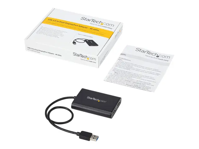 StarTech.com USB 3.0 to Dual DisplayPort Adapter 4K 60Hz, DisplayL...