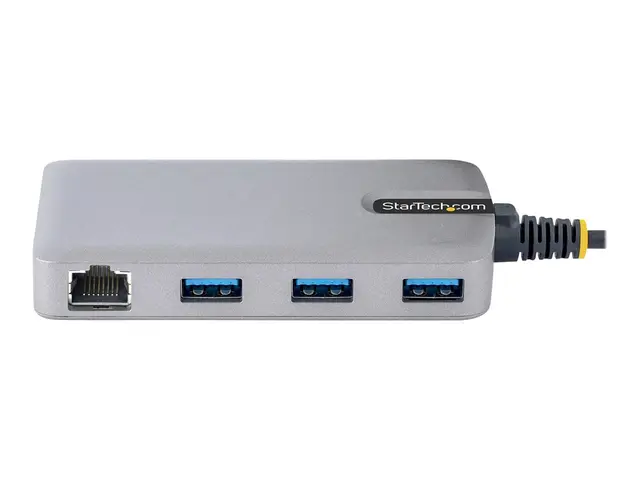 StarTech.com 3-Port USB Hub with Ethernet, 3x USB-A Ports, Gigabit...