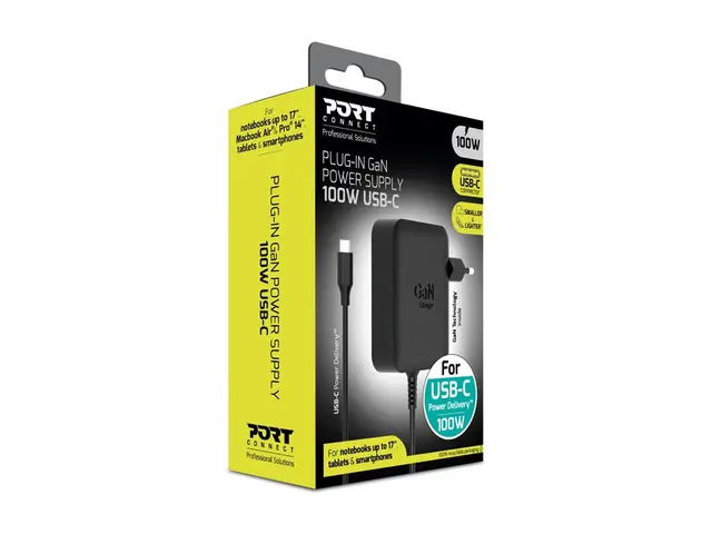 PORT Connect - Strømadapter - GaN II - 100 watt - 5 A - PD (USB-C)...