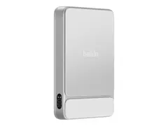 Belkin UltraCharge - Trådløs nødlader - slank 10000 mAh - 25 watt - Fast Charge (magnetisk, USB-C) - på kabel: USB-C - hvit