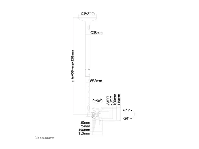 Neomounts FPMA-C050 - Brakett full bevegelse for LCD-skjerm sølv s...