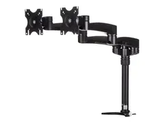 Startech Desk Mount Dual Monitor Arm - Articulating Supports Monitors 12" to 24" - Adjustable VESA Monitor Arm - Grommet or Desk Mount - Black (ARMDUAL) monteringssett - justerbar arm - for 2 LCD-skjermer - svart