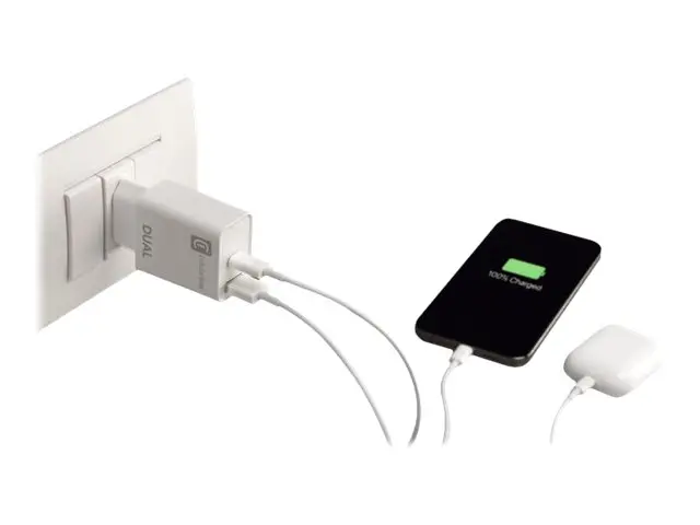 Cellular Line ACHIPHUSB2PD20WW - Strømadapter 15 watt PD 2 utgangs...