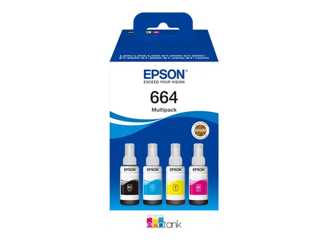 Epson EcoTank 664 - 4-pack - svart, gul, cyan, magenta - original ...