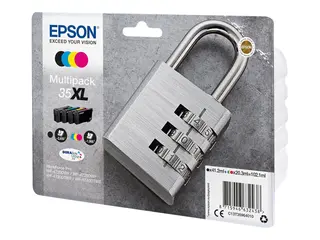 Epson 35XL Multipack - 4-pack - XL - svart, gul, cyan, magenta original - blære med RF/lyd-alarm - blekkpatron - for WorkForce Pro WF-4720, WF-4720DWF, WF-4725DWF, WF-4730, WF-4730DTWF, WF-4740, WF-4740DTWF