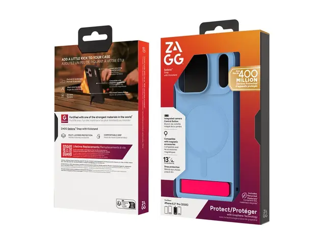 ZAGG Sedona Snap - Baksidedeksel for mobiltelefon med stativ MagSa...