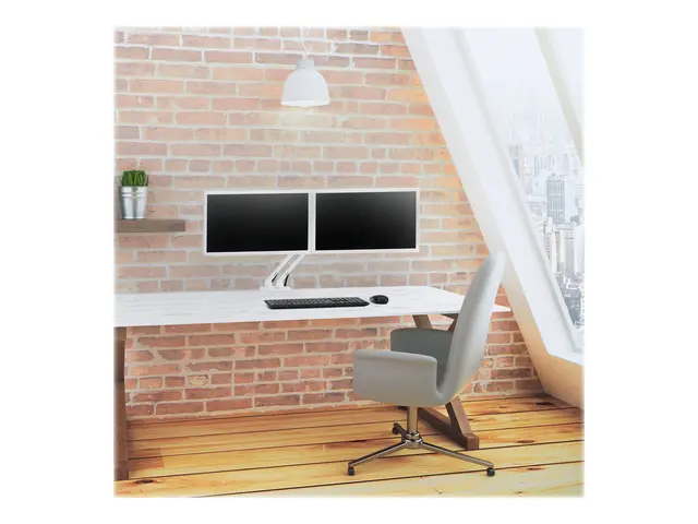 Ergotron MXV - Monteringssett justerbar arm for 2 skjermer hvit sk...