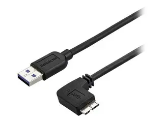 StarTech 2m 6 ft Slim Micro USB 3.0 Cable M/M Right-Angle Micro-USB - USB 3.0 A to Micro B - Angled Micro USB - USB 3.1 Gen 1 5Gbps (USB3AU2MRS) - USB-kabel - Micro-USB Type B til USB-type A - 2 m