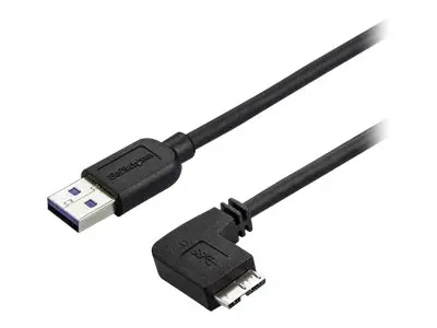StarTech.com 2m 6 ft Slim Micro USB 3.0 Cable M/M - Right-Angle Mi...
