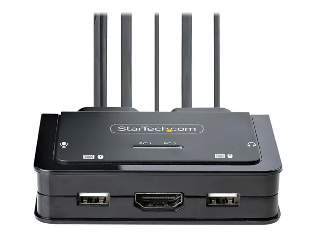 StarTech.com 2-Port Hybrid USB-C HDMI Cable KVM Switch, 4K 60Hz, C...