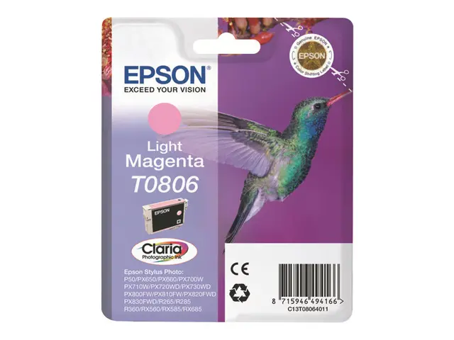 Epson T0806 - 7.4 ml - lys magenta - original - blister - blekkpat...