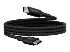 Belkin BoostCharge - USB-kabel - 24 pin USB-C (hann) til 24 pin USB-C (hann) USB 2.0 - 1 m - opp til 240 W str&#248;mforsyningsst&#248;tte - svart