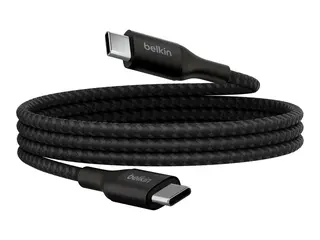 Belkin BoostCharge - USB-kabel - 24 pin USB-C (hann) til 24 pin USB-C (hann) USB 2.0 - 1 m - opp til 240 W str&#248;mforsyningsst&#248;tte - svart