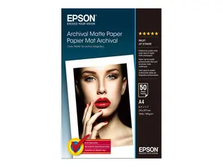 Epson Archival Matte Paper - Matt - A4 (210 x 297 mm) 189 g/m² - 50 ark papir - for SureColor SC-P700, P900, T2100, T3100, T3405, T5100, T5400, T5405; WorkForce Pro WF-C5790