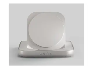 ZENS Nightstand Charger - Trådløst ladestativ magnetisk + AC-strømadapter - 15 watt - hvit