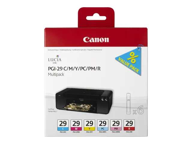 Canon PGI-29 CMY/PC/PM/R Multipack - Gul, cyan, magenta, rød, foto...