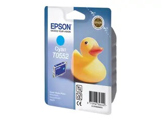 Epson T0552 - 8 ml - cyan - original - blære med RF/lyd-alarm blekkpatron - for Stylus Photo R240, R245, RX420, RX425, RX520