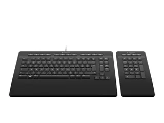 3Dconnexion Keyboard Pro with Numpad - Sett med tastatur og numerisk tastatur USB - QWERTY - Storbritannia