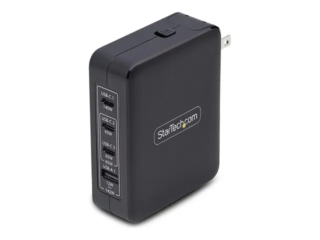 Startech 140W USB-C Wall Charger, USB-C/USB-A, PD GaN Power Adapte...