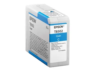 Epson T850200 - 80 ml - høykapasitets cyan - original - blekkpatron - for SureColor P800, P800 Designer Edition, SC-P800