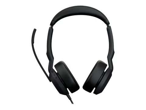 Jabra Evolve2 50 UC Stereo - Hodesett on-ear - Bluetooth - tr&#229;dl&#248;s - aktiv st&#248;ydemping - USB-A - svart - Zoom Certified, Cisco Webex Certified, Optimert for UC, Optimert for Google Meet, Optimized for Microsoft Teams, Alcatel-Lucent Certified, Avaya Certified, Unify Certified, Amazon Chime Certified