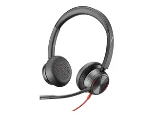 Poly Blackwire 8225 - Blackwire 8200 series hodesett - on-ear - kablet - aktiv st&#248;ydemping - USB-C - svart - Zoom Certified, UC-sertifisert