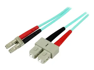 Startech 1m Fiber Optic Cable - 10 Gb Aqua Multimode Duplex 50/125 - LSZH - LC/SC - OM3 - LC to SC Fiber Patch Cable - koblingskabel - 1 m - 1 m - akvamarin