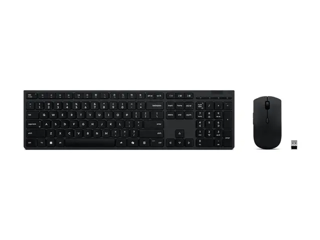 Lenovo Professional - Tastatur- og mussett full size - trådløs - 2.4 GHz, Bluetooth - QWERTY - Nordisk - grå - brun boks 