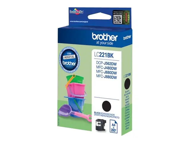 Brother LC221BK - Svart original blekkpatron for DCP-J562DW