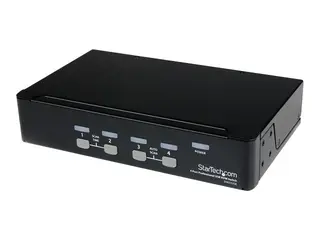 Startech 4 Port Professional VGA USB KVM Switch with Hub 1U Rack-mountable KVM Switch (SV431USB) - KVM-svitsj - 4 x KVM port(s) - 1 lokalbruker - stasjonær - for P/N: SV431RACK, SVUSB2N1_10, SVUSB2N1_15, SVUSB2N1_6