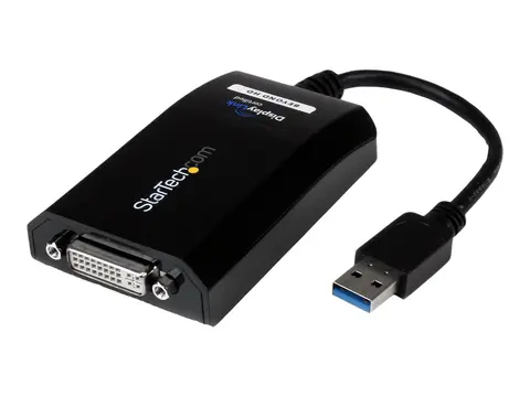 StarTech.com USB 3.0 to DVI / VGA Adapter 2048x1152 - External Video &amp; Graphics Card - Dual Monitor Display Adapter Cable - Supports Mac &amp; Windows (USB32DVIPRO) - USB / DVI-adapter - USB-type A til DVI-I - 15.2 cm