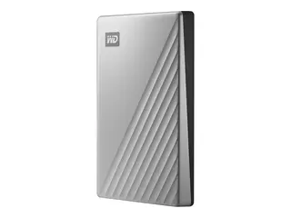 WD My Passport Ultra WDBC3C0010BSL Harddisk - kryptert - 1 TB - ekstern (b&#230;rbar) - USB 3.0 (USB-C kontakt) - 256-bit AES - s&#248;lv