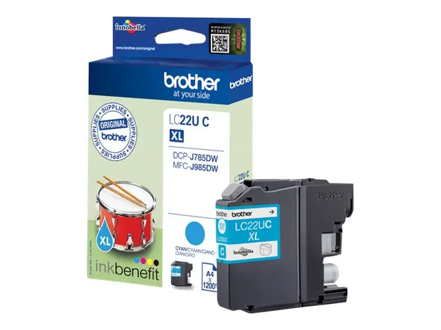 Brother LCLC22UC - XL cyan original blekkpatron for DCP-J785DW, MF...