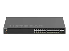 NETGEAR AV Line M4350-24X4V - Switch L3 - Styrt - 24 x 100/1000/2.5G/5G/10GBase-T (PoE+) + 4 x 1/10/25 Gigabit SFP28 - front til bakside-luftflyt - rackmonterbar - PoE+ (576 W)