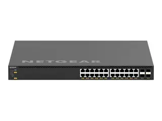 NETGEAR AV Line M4350-24X4V - Switch L3 - Styrt - 24 x 100/1000/2.5G/5G/10GBase-T (PoE+) + 4 x 1/10/25 Gigabit SFP28 - front til bakside-luftflyt - rackmonterbar - PoE+ (576 W)