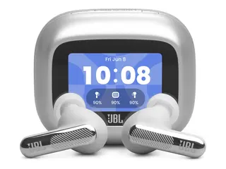 JBL LIVE Beam 4 - True wireless-hodetelefoner med mikrofon i øret - Bluetooth - aktiv støydemping - sølv