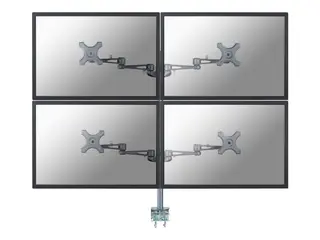 Neomounts FPMA-D935D4 - Monteringssett - full bevegelse for 4 LCD-skjermer - sølv - skjermstørrelse: 10"-27" - klemmemonterbar, skrivebordsmonterbar