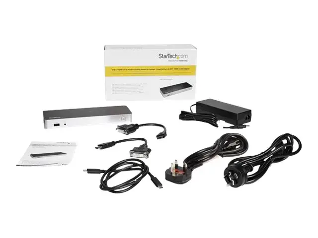 StarTech.com Dual Monitor USB C Docking Station with 60W Power Del...