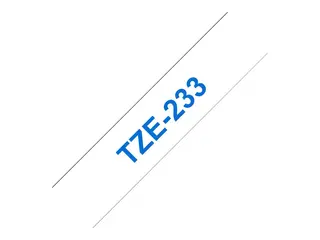 Brother TZe-233 - Bl&#229;tt p&#229; hvitt Rull (1,2 cm x 8 m) 1 kassett(er) laminert teip - for Brother PT-P750, P950; P-Touch PT-E310; P-Touch Cube PT-P300; P-Touch Cube Pro PT-P910