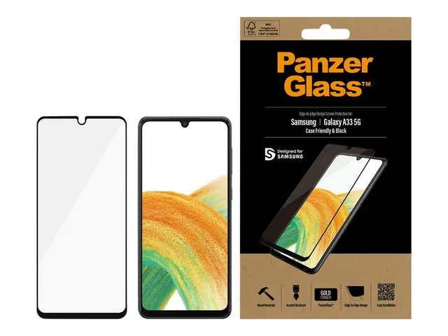 PanzerGlass - Skjermbeskyttelse for mobiltelefon - glass - rammefa...