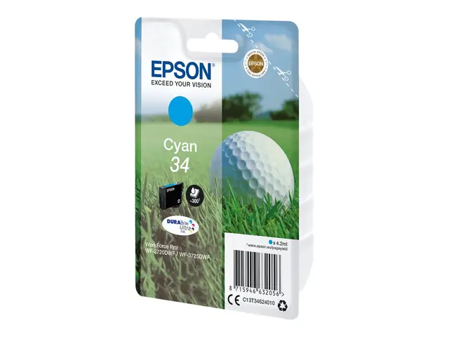 Epson 34 - 4.2 ml - cyan - original - blekkpatron - for WorkForce ...