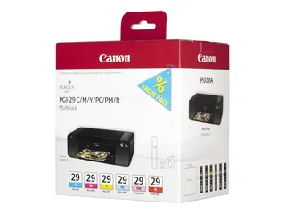 Canon PGI-29 CMY/PC/PM/R Multipack - Gul, cyan, magenta, rød, fotocyan, fotomagenta original - blekkbeholder - for PIXMA PRO-1
