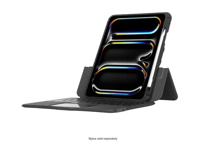 Targus Versavu - Tastatur og folioveske (tastaturetui) med styrepute - bakbelysning - trådløs - Bluetooth 5.0 - Tyrkisk - svart 
