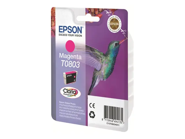 Epson T0803 - 7.4 ml - magenta - original - blister - blekkpatron ...