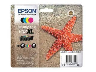 Epson 603XL Multipack - 4-pack XL - svart, gul, cyan, magenta - original - blister - blekkpatron - for Expression Home XP-2150, 2155, 3150, 3155, 4150, 4155; WorkForce WF-2820, 2840, 2845, 2870