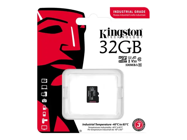 Kingston Industrial - Flashminnekort - 32 GB - A1 / Video Class V3...