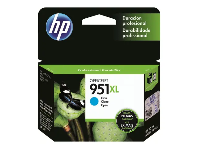 HP 951XL - 24 ml Høy ytelse cyan original blekkpatron for Officeje...
